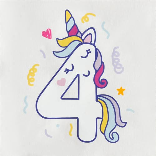 Image of 4th Birthday Outfit Girl,4 Year Old Fourth Four Shirt Skirt Outfit for Toddler Girls