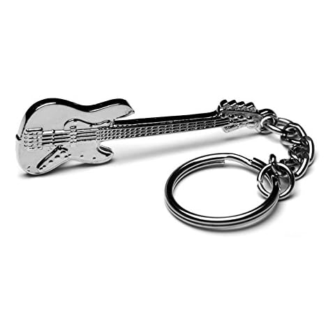 Gifticuffs Bass Guitar Metal Keyring Jazz Bass Model With Gift Pouch Cover