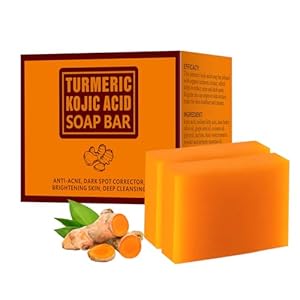 Koji Acid Soap for Dark Spots, Turmeric Soap for Face and Body, Kojic Acid Soap Skin Brightening Tumeric Soap for Acne Dark Spots Hand Soap Bar Acne Face Bar Deep Cleansing Face Wash 200g/7OZ