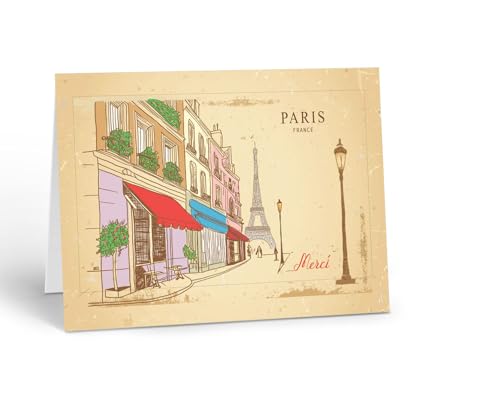 Image of Stonehouse Collection | Paris Note Cards | Merci Note Cards | 10 Pack | Eiffel Tower Design
