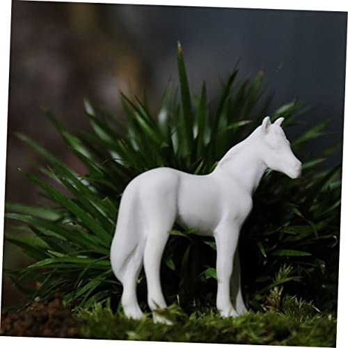 Yardwe 3 Pcs White Horse Micro Landscape Flower Jewelry Outdoor Statues Water Table Toys Small Horse Figurines Small Animal Figurines Home Decor Wildlife Figurines Micro Landscaping Decor #TOP4