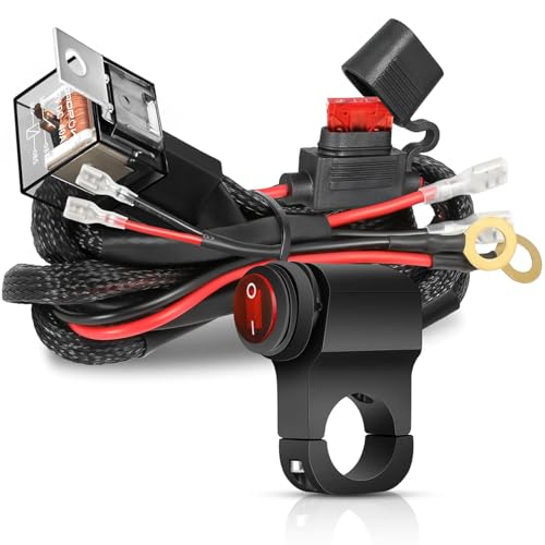 Greluma 2M Kit de câblage pour barres lumineuses LED 2 fils,interrupteur guidon moto 22mm 7/8