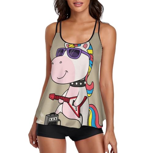 Maillot de bain tankini Licorne des Rochers dissimule ventre avec shorty plage