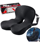 Truck Driver Seat Cushion & Back Support Set - Memory Foam, Non-Slip, For Long Drives (Black)