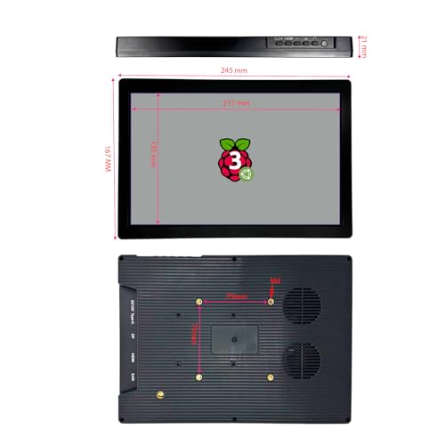 Image of 10.1 Inch IPS LED Mini Monitor,Small HDMI LCD Screen,Mini Portable Monitor HDMI, DisplayPort,USB-C Monitor for Raspberry Pi,Mini TV Box,PC,Surveillance,Jetson Nano,