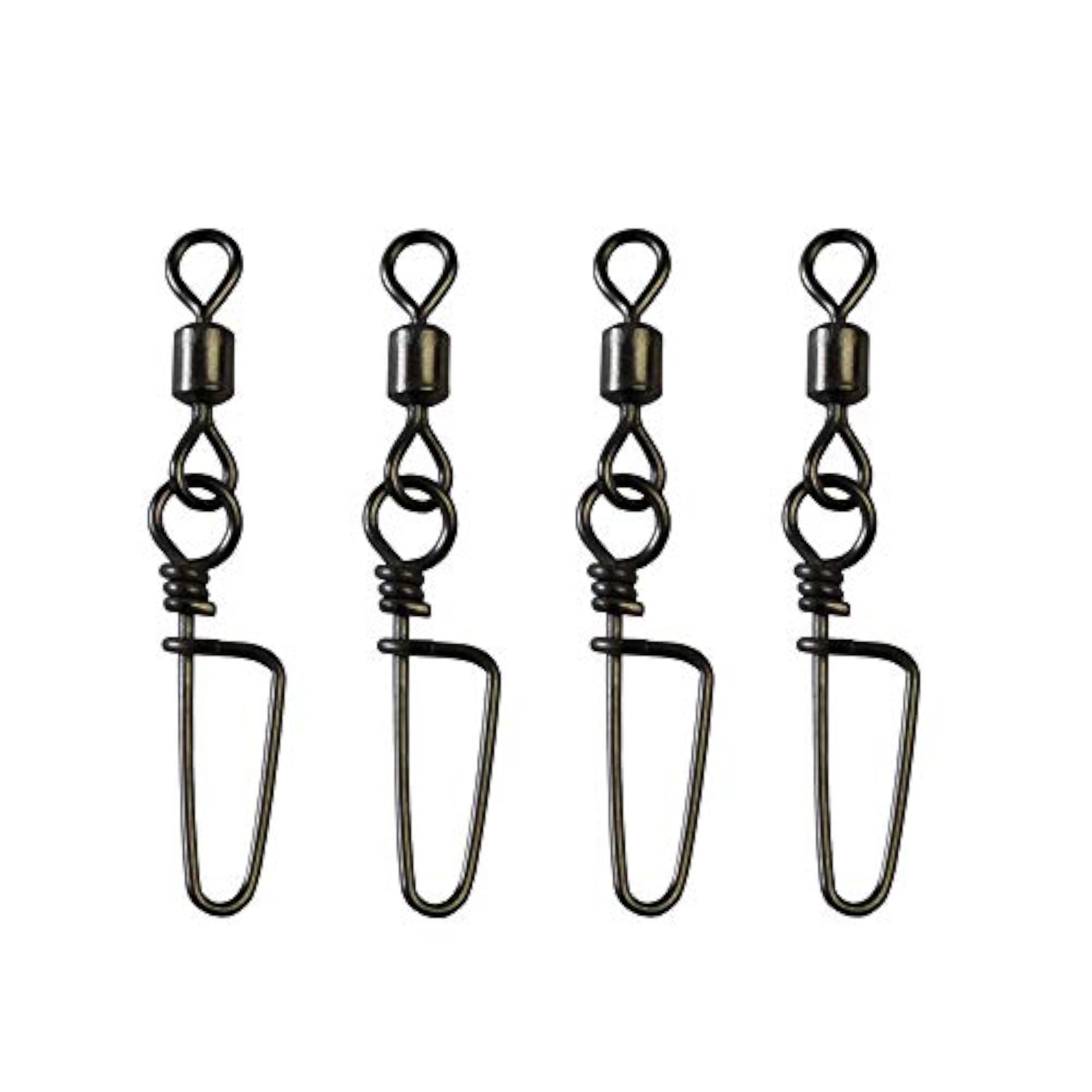 Fishing Rolling Barrel Swivels with Coast Lock Snap, 50pcs Set