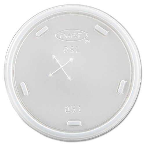 DART 8SL Plastic Cold Cup Lids Fits 8-9oz Cups Translucent 1000/Carton