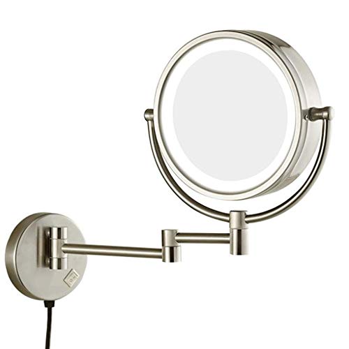 Miroir de maquillage LED mural extensible 3X double face pivotant D - 2