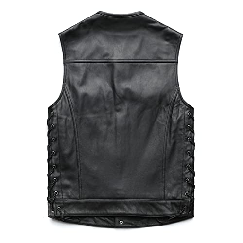 Gilet de moto pour homme en cuir fin pour rouler confortablement au printemps - 3