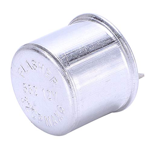 Kqcibz Classic Car Flasher Unit Relay Indicators 12V Light Turn Signal 2 Pin, silver, 202424