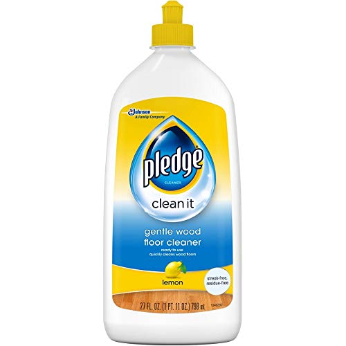 Pledge Wood Floor Cleaner Liquid, Shines Hardwood, Removes Dirt, Safe and Gentle, Lemon, 27 fl oz