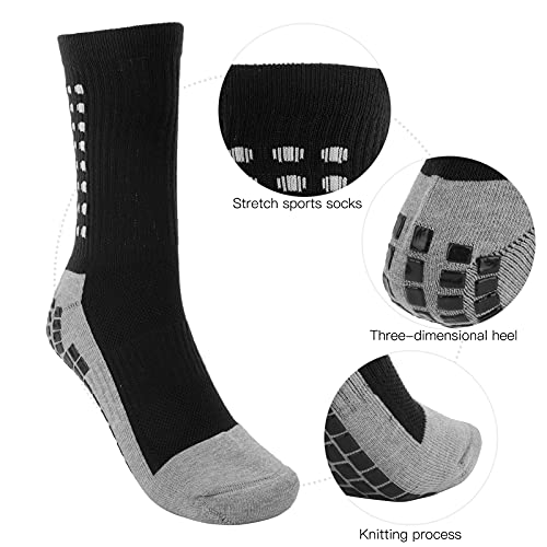 Meias antideslizantes e antiderrapantes para esportes e futebol americano(black)