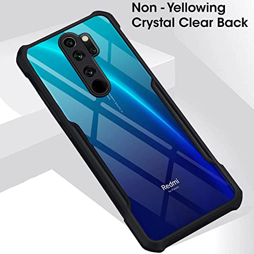 Image of TheGiftKart Shockproof Clear Back Cover Case for Mi Redmi Note 8 Pro | 360 Degree Protection | Transparent Back Cover Case for Redmi Note 8 Pro (PC & TPU, Black Bumper)