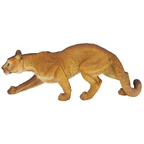 Image of Design Toscano Prowling American Mountain Cougar Indoor /Outdoor Garden Statue, 22 Inches Wide, 5 Inches Deep, 8 Inches High, Handcast Polyresin, Full Color Finish