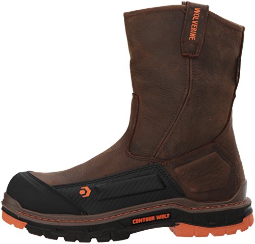 Wolverine Mens Overpass 10" Composite-Toe Wellington Boot, Brown, 12 Us #TOP7
