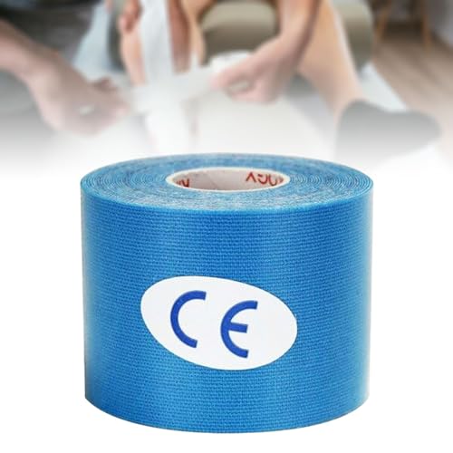 Generic 4X Athletic Tape Sports Wrap Tape Breathable Water Resistant Wrist Ankle Tape Protective Tape, for Ankles, Shoulder Football, 5cmx500cm, Blue