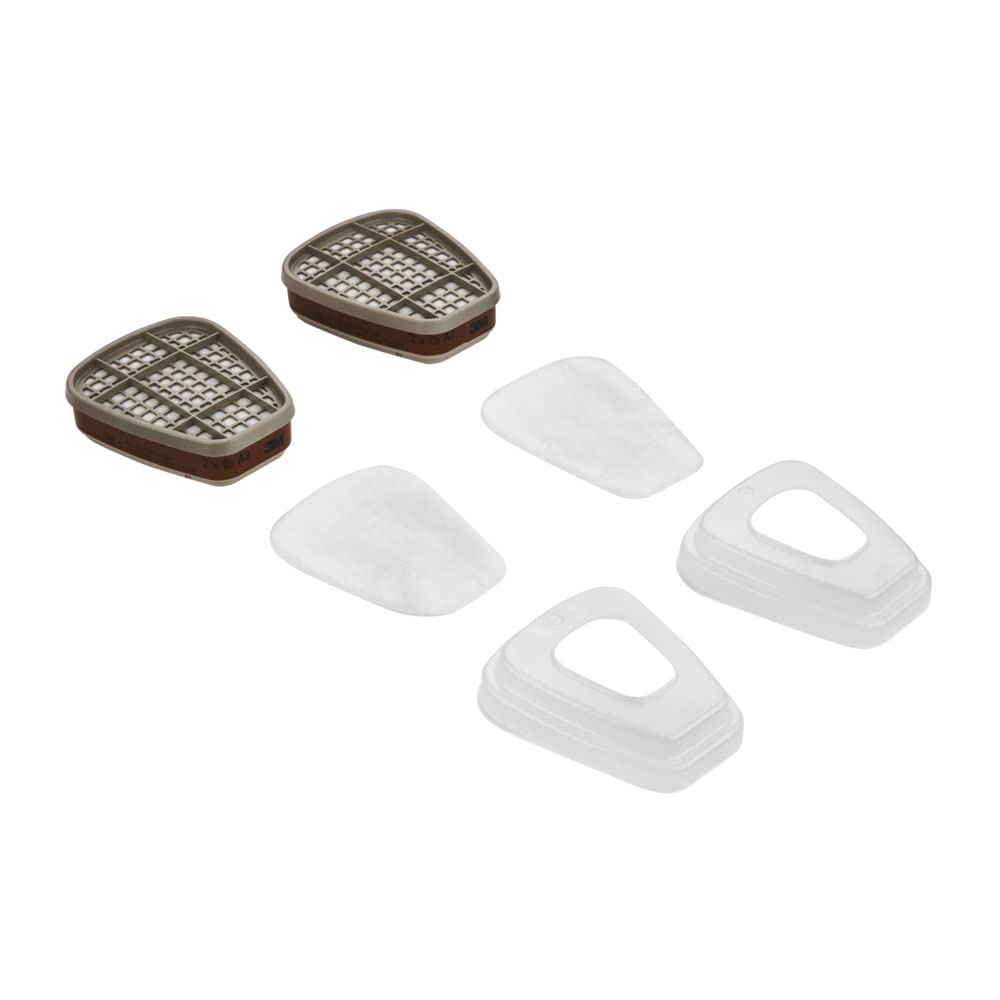 3M 6055 Kit de Cartouche filtrante active, 1 Unité - Lot de 3 filtres (2 x 6055, 2 x 5935, 2 x 501)
