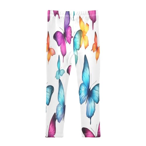 Bolaz Toddler Girls Leggings Printed Yoga Pants Leggings Pink Blue Butterflies for Kids2