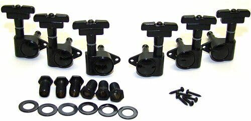 MINHTOANBV Guitar Tuner Tuning Machine Set Matic Deco 3 Per Side 3x3 - Black