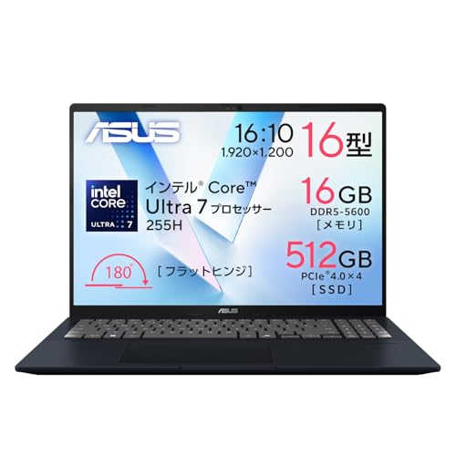 ASUS �m�[�g�p�\�R�� ASUS Vivobook 16 X1607CA 16�C���` �C���e�� Core Ultra 7 255H ������16GB SSD 512GB Windows 11 �o�b�e���[�쓮 9.7���� �d�� 1.91kg Wi-Fi 6 