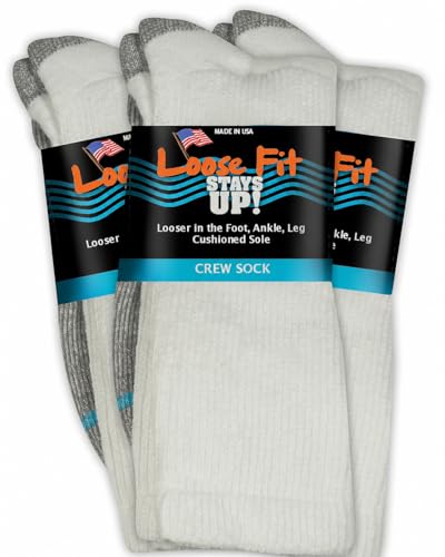 Loose Fit Stays Up! Casual Crew Socks - Superior...