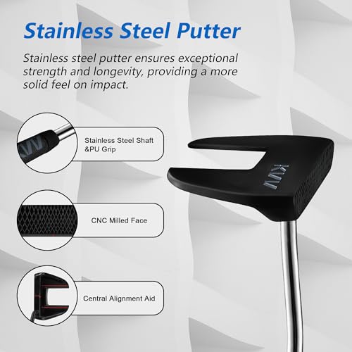 KVV Ultra Lightweight Club Set with Graphite Shafts, Titanium Driver, 11-Piece PVD Coated Clubs, 5-S# Irons, Right-Handed for Men No Golf Bag Included - Thumbnail 4
