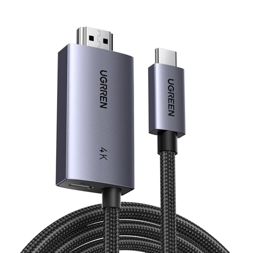 UGREEN 4K@60Hz Unidirectional USB C to HDMI Cable 2M with 100W PD Fast Charging Adapter 2-in-1 Thunderbolt Type C Compatible with iPhone 16 Pro Max SteamDeck MacBook iPad Galaxy S24 XPS