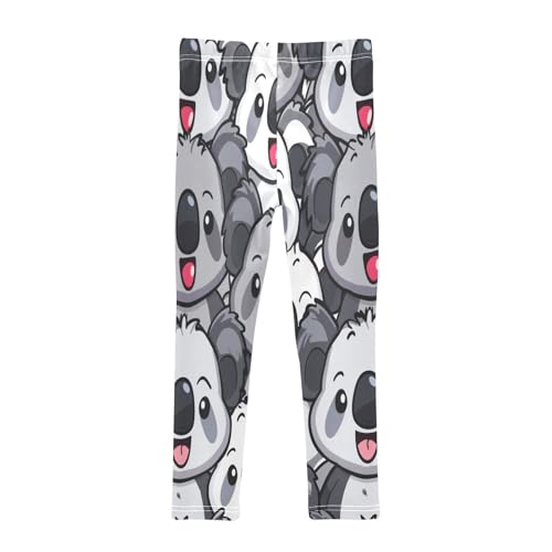 Toddler Girls Leggings Printed Yoga Pants Leggings Grey White Koala for Kids2