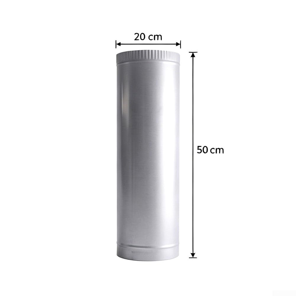Tubo per camino Acciaio 50cm per calore per Stufa a Pellet Legna - Ventilazione Ottimizzata Diametro 15cm(20)