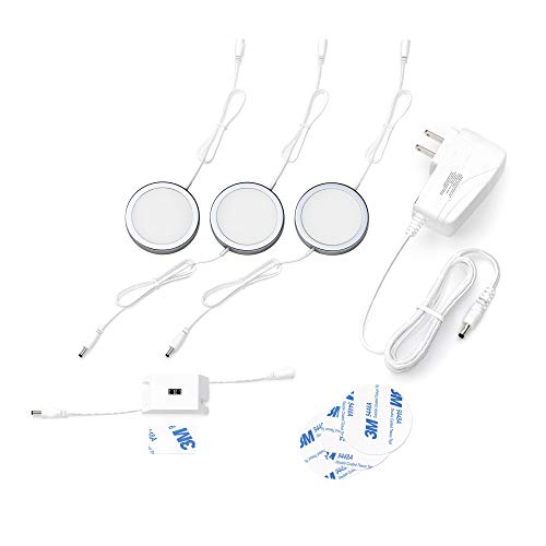 EShine Puck Lights, Hand Wave Sensor, 3-Pack