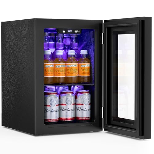 Comparison: Best Mini Fridge For Bar 5 Antarctic Star 18L Beverage Refrigerator Cooler 24Can, Mini Fridge with Quiet Compressor, LED Light,Freestanding Small Fridge with Electronic Temperature Control for Home and Bar(40-61 ℉)
