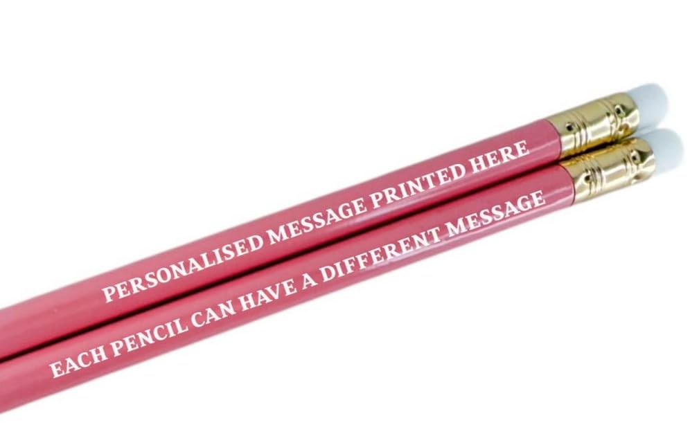 Personalised Pencils - Choice of Colours and Quantities (Pink, 2 Pencils)