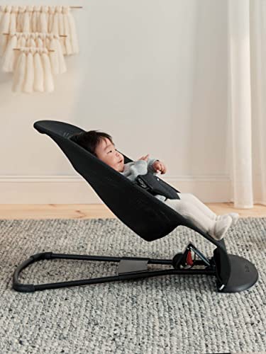 Image of BabyBjorn Bouncer Bliss, Black Frame, Mesh, Black 2-in-1 Adjustable Baby Bouncer Seat and Toddler Chair, Newborn to Toddler (8-29 lbs), 4 Positions, Lightweight & Portable