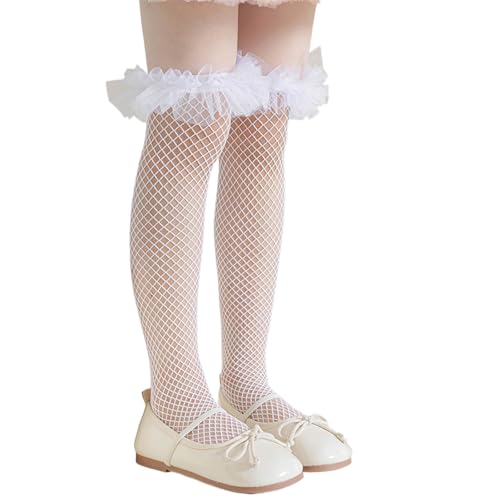 Kids Over The Knee Socks AntiSlip Thigh High Socks Spring Elastic Hollowed Stockings Child School Stage Shows Fashion Lace3