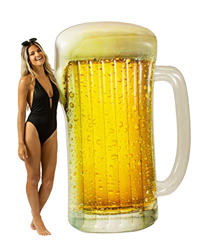 Poolcandy Giant Inflatable Beer Mug Pool Raft. Ultra Bright Realistic Graphics. (PoolCandy Inflatable X-Large Beer Mug Pool Raft)