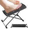 Pedicure Foot Rest, 6 Heights Adjustable Foot Stool, Metal Foldable Non-Slip Stand for Home and Salon Use Pedicure Station, Ideal Pedi Stool for Nail Tech or Guitar Foot Stool Black