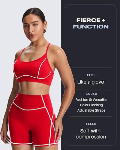 Image of Aoxjox Women's Workout Sports Bras Fitness Training Gym Lexi Lined Bra Yoga Crop Tank