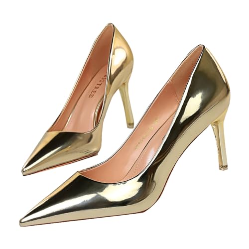 Chaussures à talons hauts tendance talon en métal et baskets blanches femme or 38 EU