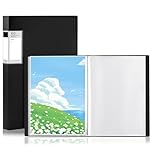 GUOKOFF A3 Display Book Folder 60 Pocket, 2 PCS Art Portfolio Presentation Folder with Clear Plastic Sleeve, A3 Display Book for Painting Artwork School Office (Black)