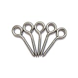 Goyunwell Stainless Steel Screw Eyes for Wood 10pcs Eye Hook Screw in Heavy Duty Anti Rust Eye Wood