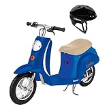 Razor Pocket Mod Miniature Euro 24V 250W Toy Electric Motor Scooter with Razor Helmet, Blue - Speeds up to 15 MPH
