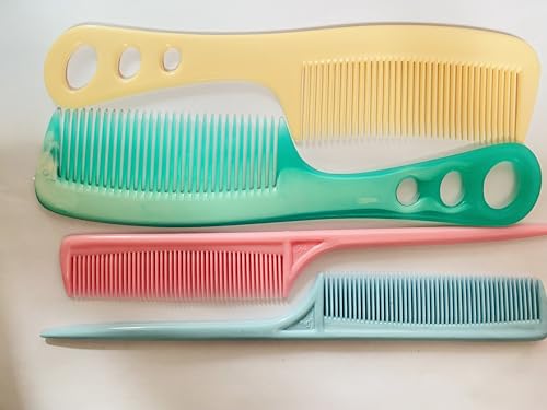 Image of The Girls Store 12-Piece Hair Comb Set | Combo Pack of 6 Varieties (2 Each: Handle, Simple, Zua, Gol, Tail & Small Combs) | Durable Styling Kit for All Hair Types
