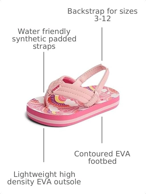 Image of REEF Girls Toddler /Little Kid Ahi Beach Flip Flop, Soft Cushion Footbed, Water Friendly