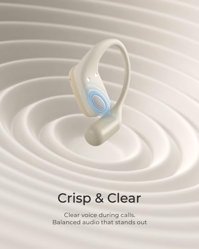 Image of Lytmi CozyFit Open Ear Headphones, 0.23oz Ultra-Light Comfortable Wireless Earbuds, 0.6mm Thinnest Earhooks, Bluetooth 5.4, Clear Audio, 30 HRS Playtime, IPX5 Waterproof Earphones with Mic (Skin Tone)