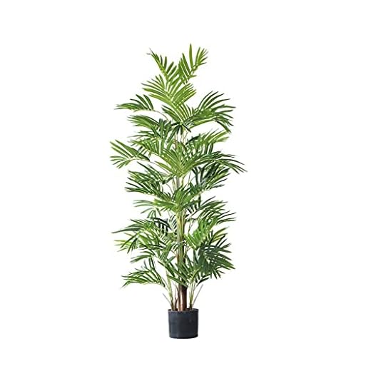 Artificial Tree Konstgjord Areca Palm Plant, lämnar faux palm i kruka for inomhus utomhus dekoration, perfekt housewarming Syntetiska material (Storlek : 158cm)
