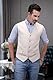 Solovedress Herren Elegant Anzugweste Herrenwesten Sommer Leinen Weste für Hochzeit und Party(Beige,XL)