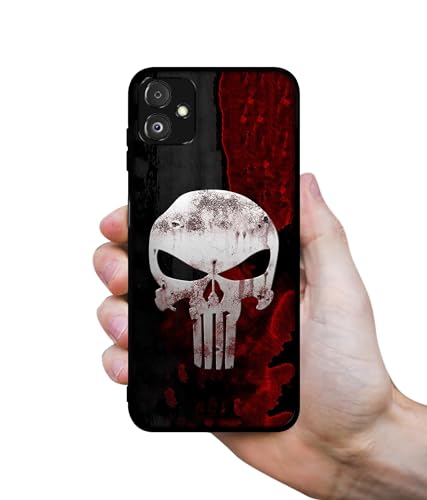 Image of Punisher Skull Design Premium 2D Printed Metal Back Case Cover for Samsung Galaxy F14 5G