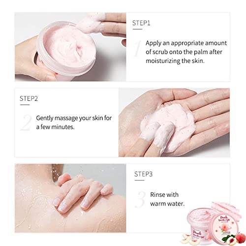 Esfoliante Corporal Clareador,Esfoliante Corporal Smooth Peach Cuidados com a Pele - Esfoliante de p