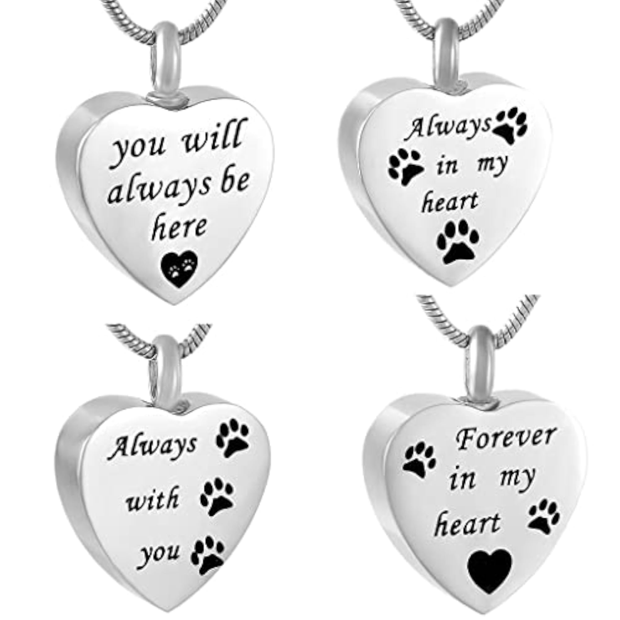 Stainless Steel Heart Cremation Urn Ashes Necklace