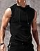 Amussiar Men's Cotton Sleeveless Hoodie Bodybuilding Hooded Tank Top Gym Fitness Casual Workout Vest Black